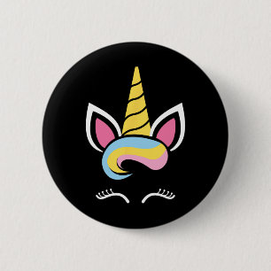 Unicorn Face Cute Eyelashes Halloween Costume Funn 6 Cm Round Badge