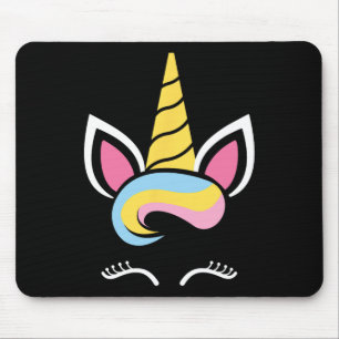 Unicorn Face Cute Eyelashes Halloween Costume Funn Mouse Pad