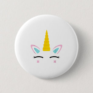 Unicorn Face Cute Eyelashes Smile Halloween Costum 6 Cm Round Badge