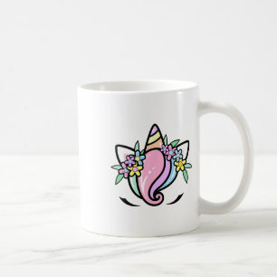 Unicorn Face Cute Eyelashes Sunday Easter Flowers Coffee Mug
