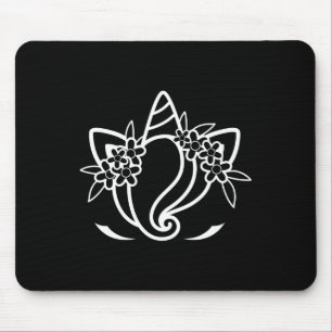 Unicorn Face Cute Eyelashes Sunday Easter Flowers Mouse Pad