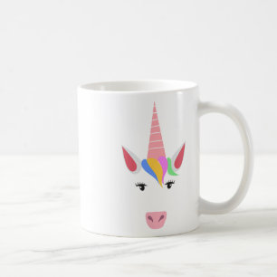 Unicorn Face Eyelashes Halloween Costume With Hair Coffee Mug