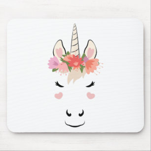 Unicorn Face Eyelashes Love Halloween Costume Flow Mouse Pad
