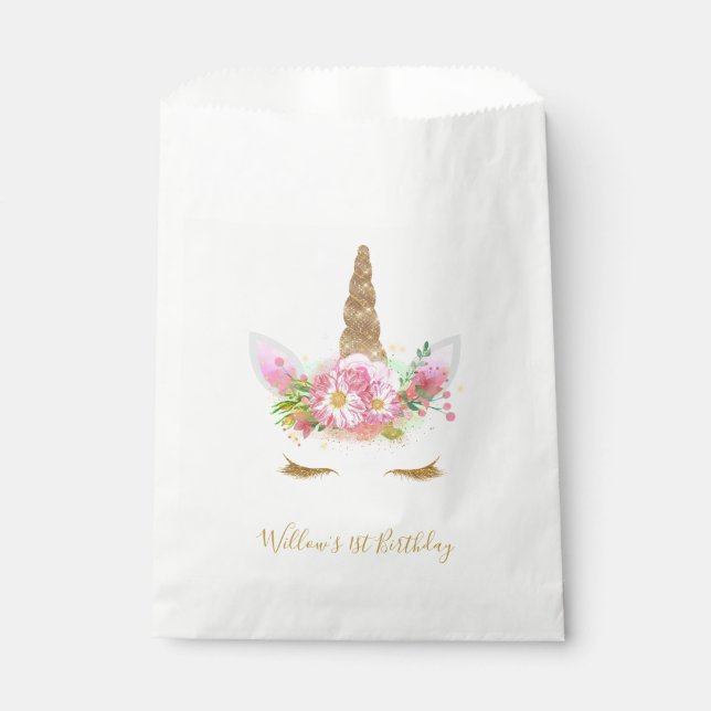 Unicorn Face Favour Bag (Front)