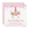 Unicorn Face Girls Birthday Party Invitations