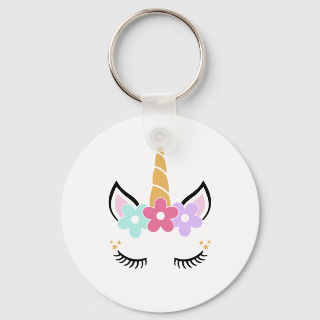Unicorn Face Keychain (Front)