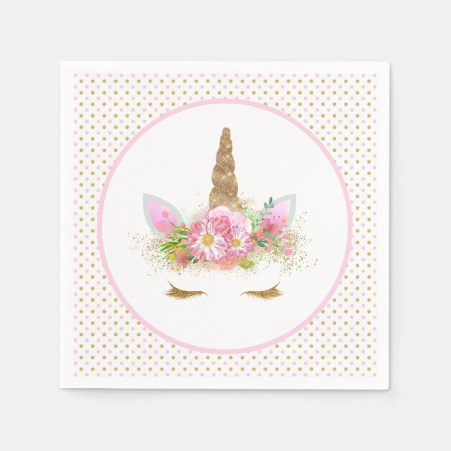 Unicorn Face Paper Napkins (Front)