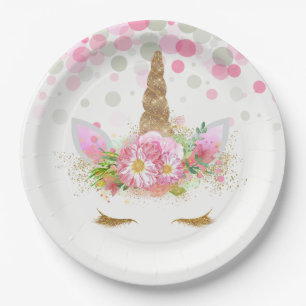 Unicorn Face Paper Plates