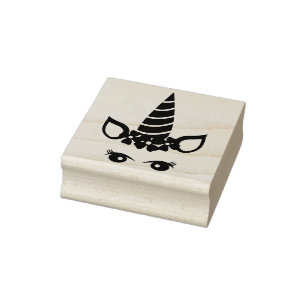 Unicorn Face Rubber Stamp
