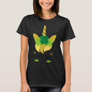 Unicorn Face St Patrick's Day Irish Girls Kids T-Shirt