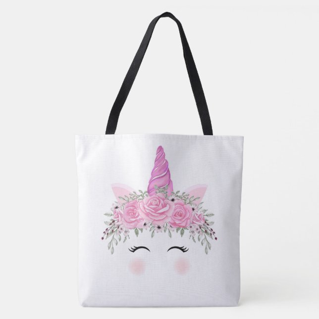 Unicorn Face Tote Bag (Front)