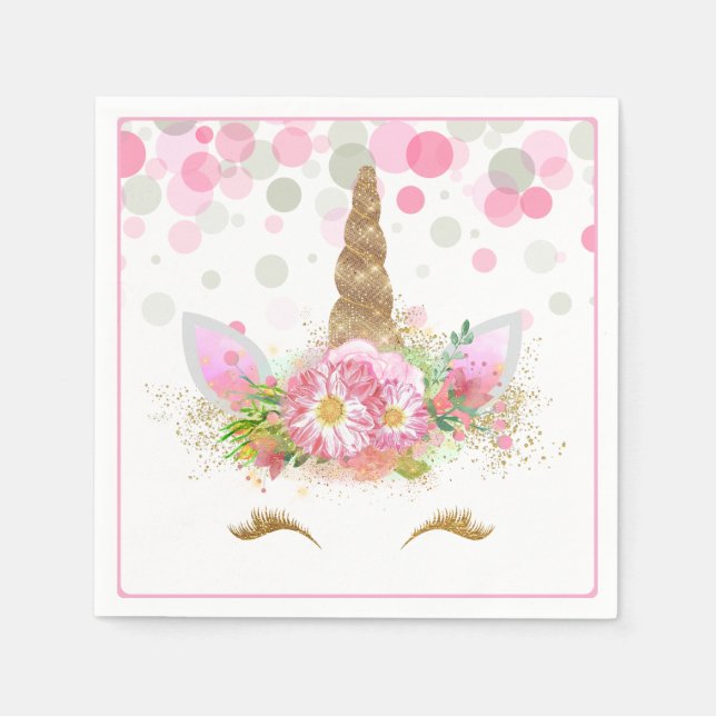 Unicorn Face Unicorn Paper Napkins (Front)