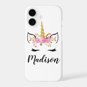 Unicorn Face With Eyelashes Personalised Name