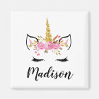 Unicorn Face With Eyelashes Personalised Name