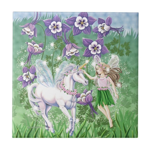 Unicorn Fairy Ceramic Tile (Front)