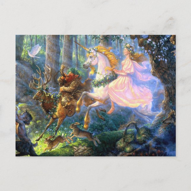 unicorn fairy pan postcard (Front)