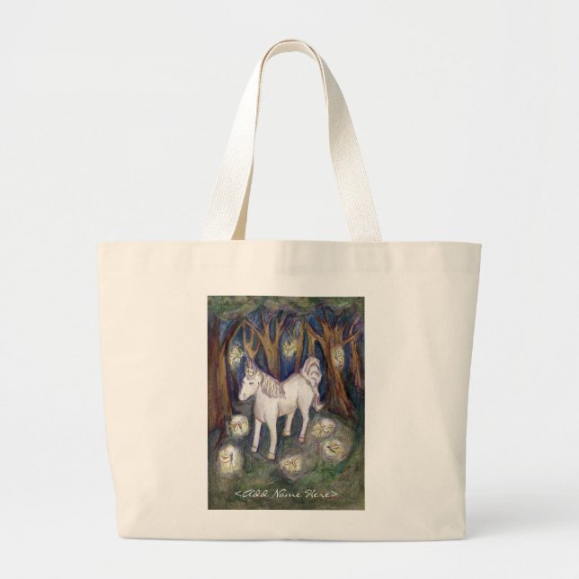 Unicorn Fairy Personalised Name Custom Tote Bag (Front)