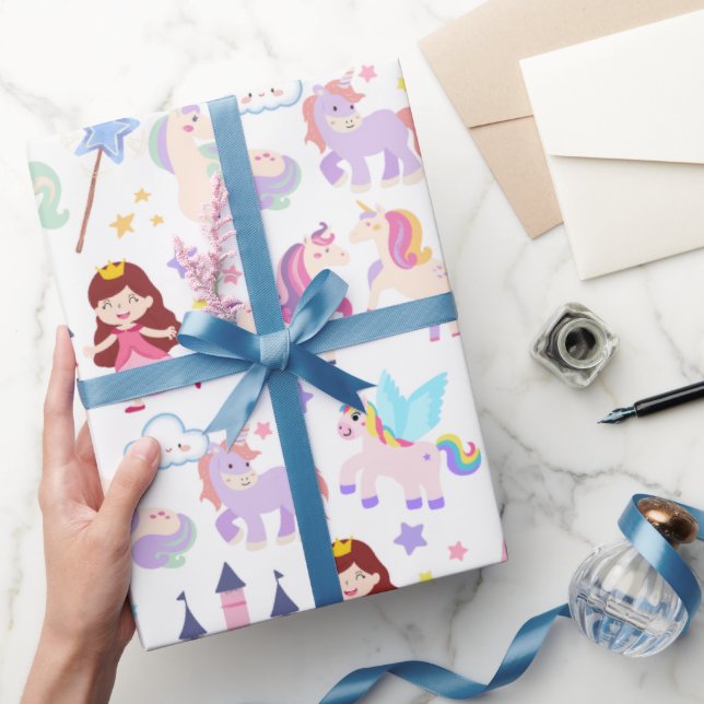 Unicorn Fairy Princess Birthday Wrapping Paper (Gifting)