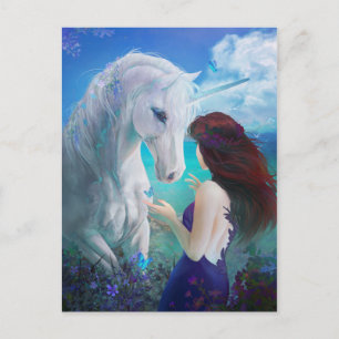 Unicorn Fairy Tale Fantasy Art Postcard