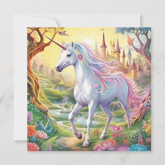 Unicorn Fairyland Card (Front)