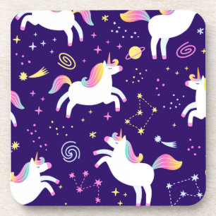 Unicorn Fan Club pattern Cute Coaster