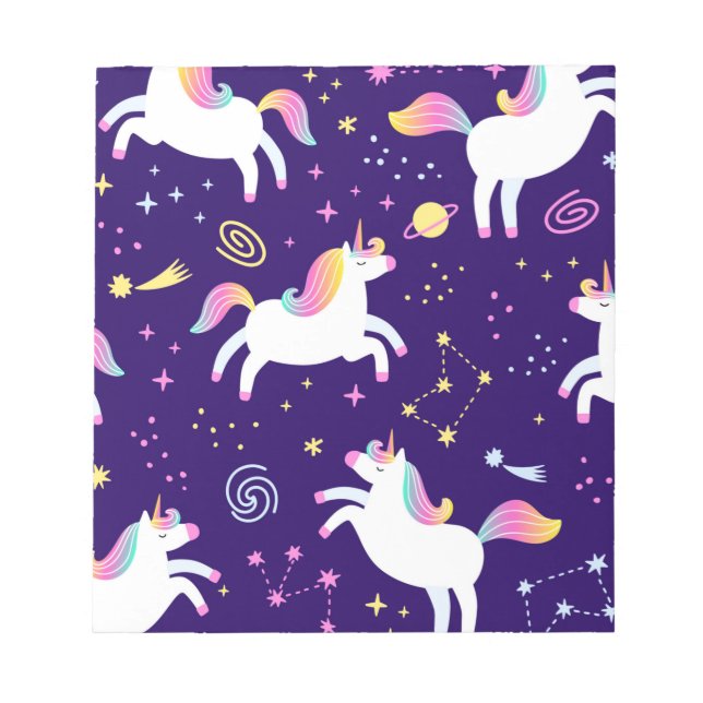 Unicorn Fan Club pattern   Notepad (Front)