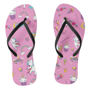 Unicorn Fan Club pattern Pink   Thongs
