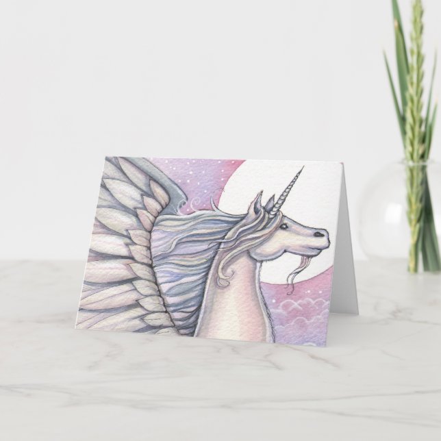 Unicorn Fantasy Art Greeting Card (Front)