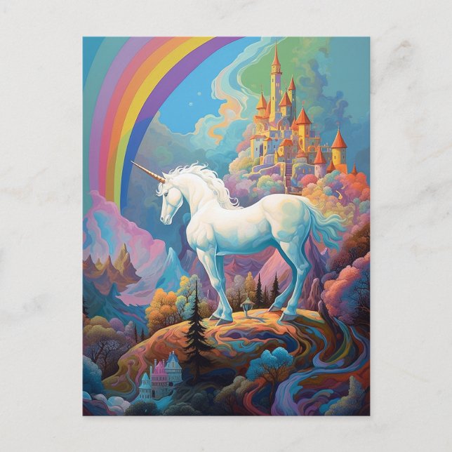 Unicorn Fantasy Art Postcard (Front)