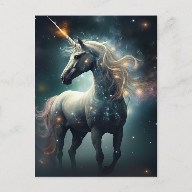 Unicorn Fantasy Art Postcard (Front)