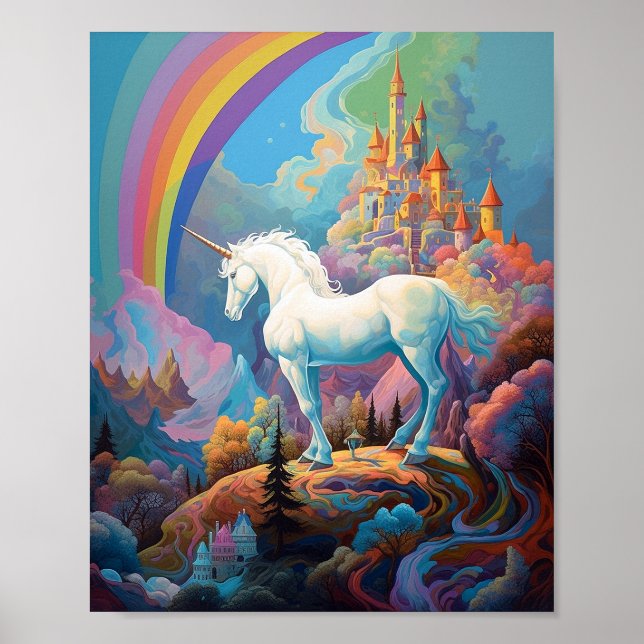 Unicorn Fantasy Art Poster (Front)