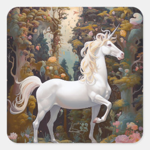 Unicorn Fantasy Art Square Sticker