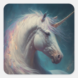Unicorn Fantasy Art Square Sticker