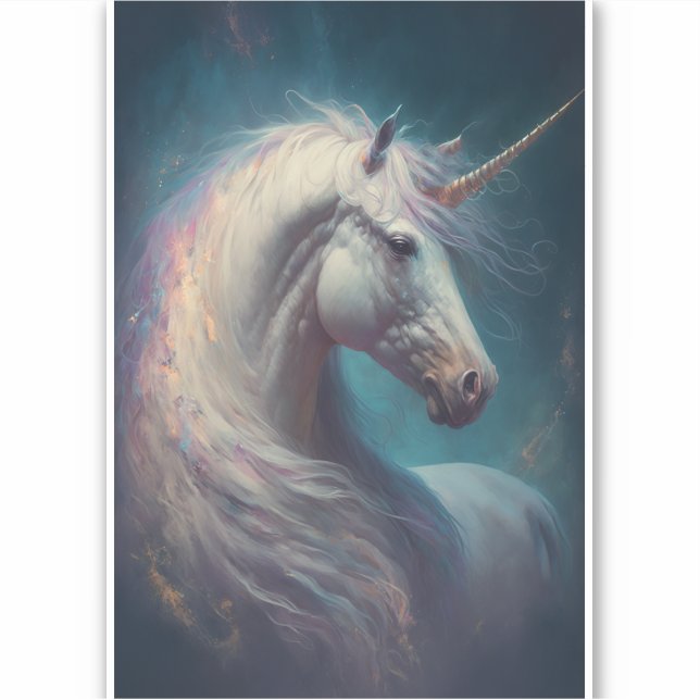 Unicorn Fantasy Art Sticker (Front)