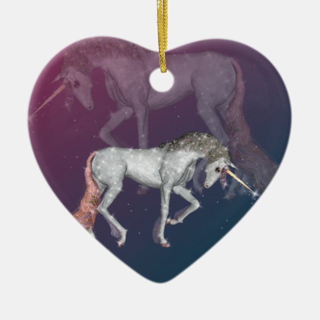 Unicorn Fantasy Ceramic Ornament (Front)