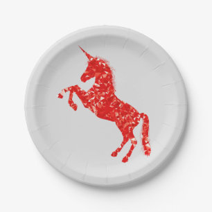 Unicorn fantasy girl's birthday party paper plate