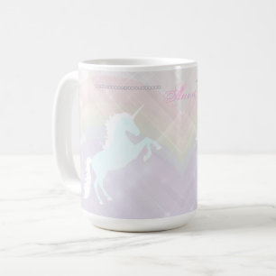unicorn fantasy pink and purple coffee mug