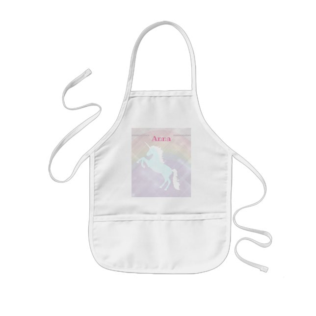 unicorn fantasy pink and purple kids apron (Front)