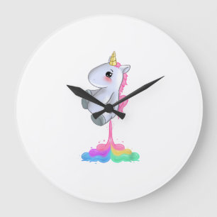 Unicorn Fart Funny Unicorn Shirt Women Girls Unico Large Clock