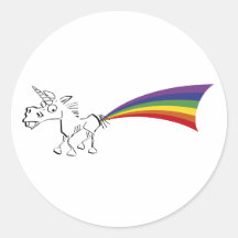 Unicorn farting a rainbow stickers