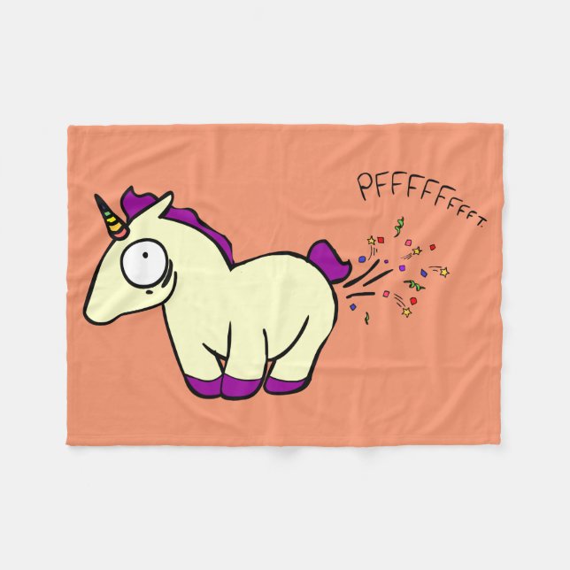 Unicorn Farts Fleece Blanket (Front (Horizontal))