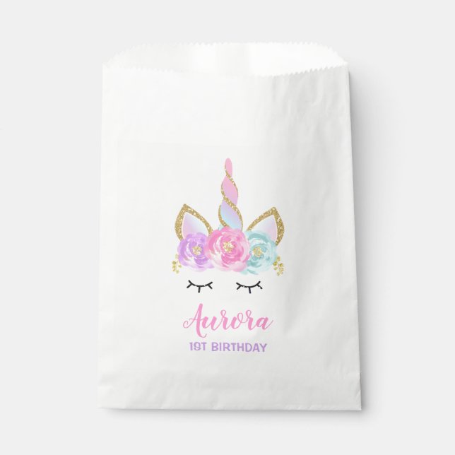 Unicorn Favour Bag Magical Unicorn Party (Front)