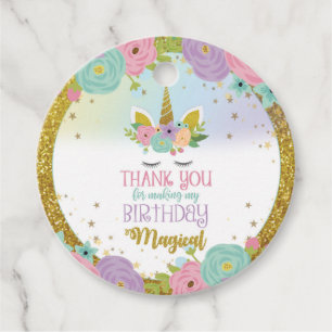 Unicorn Favour Tag - Making My Birthday Magical