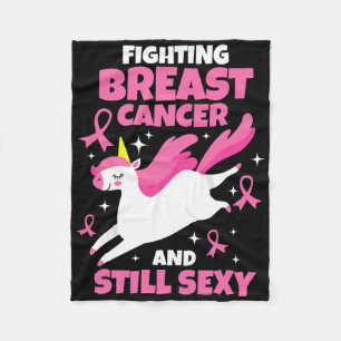 Unicorn Fighting Breast Cancer Fleece Blanket