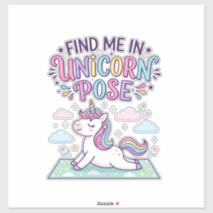 Unicorn Find Me in Unicorn Pose Print Ready POD Ar