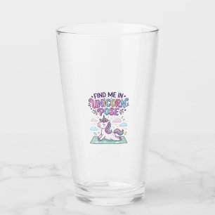 Unicorn Find Me in Unicorn Pose Print Ready POD Ar Glass