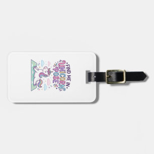 Unicorn Find Me in Unicorn Pose Print Ready POD Ar Luggage Tag