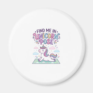 Unicorn Find Me in Unicorn Pose Print Ready POD Ar Magnet