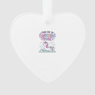 Unicorn Find Me in Unicorn Pose Print Ready POD Ar Ornament