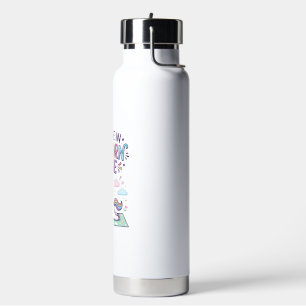 Unicorn Find Me in Unicorn Pose Print Ready POD Ar Water Bottle